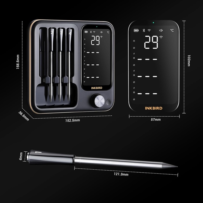 Електронний термометр із щупом Inkbird INT-14-BW, 0-300 °C