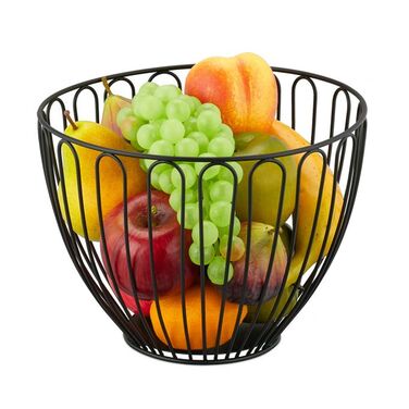 Relaxdays Black Metal Fruit Bowl