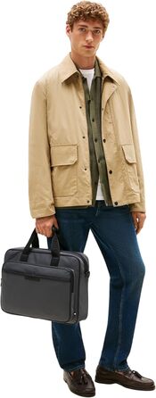 Сумка для ноутбука Tommy Hilfiger Repreve з ременем для візка, чорна (Black/Dark Grey)