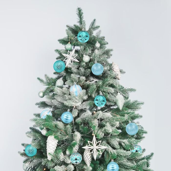 Сині новорічні кулі для ялинки, пластикові, 6 см, набір 12 шт.