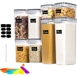 Набір контейнерів для зберігання STUSGO 42er, 8 шт. - прозорі пластикові контейнери для крупи, борошна та цукру