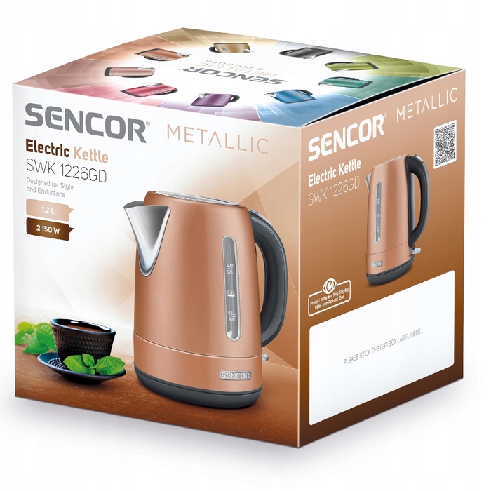 Електричний чайник Sencor SWK 1226GD, 2150 Вт, 1,2 л, жовтий/золотий