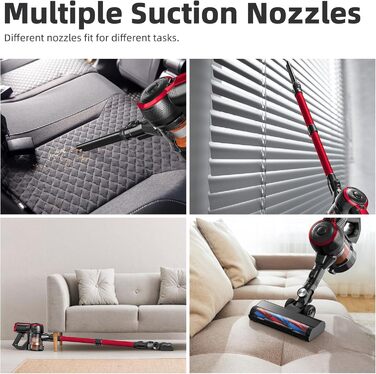 VEGREM Бездротовий акумуляторний пилосос 25Kpa з LED-підсвіткою та 2 режимами потужності, до 40 хвилин роботи