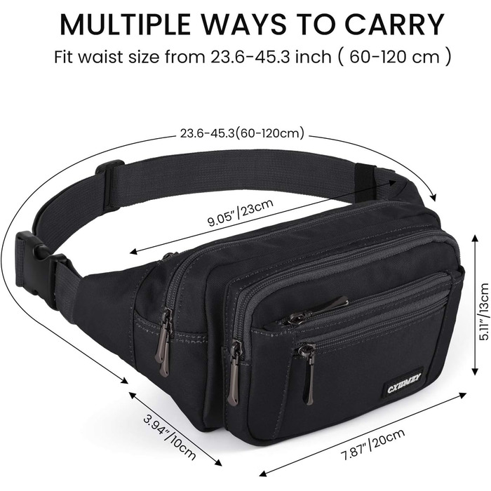 Чоловіча та жіноча бананка/поясна сумка CXWMZY, камуфляж/чорний, універсальний розмір