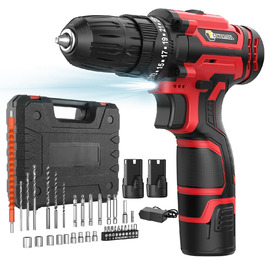Акумуляторний шуруповерт CONETOOL 12V Set: 2 x 2000mAh, 35 Нм, 2 швидкості, 25+1 момент, 36 аксесуарів