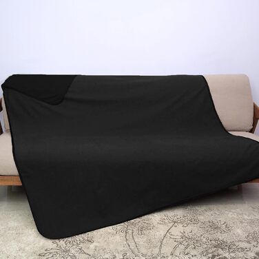 Водонепроникний килимок для собак Kritter Planet, м'який, захист від сечі, для дивану, ліжка, авто, меблів, XXL (229 x 203 см), (L(150 x 120 см), чорний/чорний)