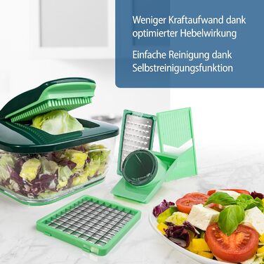 Набір Nicer Dicer Chef від Genius (15 частин): овочеріз, фруторіз, шинкувальник, подрібнювач, овочевий терт, мандоліна, зелень