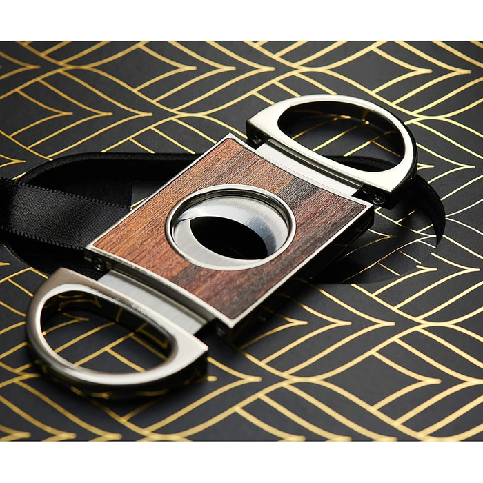 Набір для віскі та сигар з різьбленням: 6 преміум-гранітних каменів, різак для сигар, попільничка, подарункова коробка з золотою фольгою