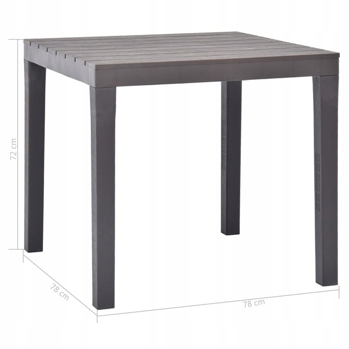 Пластиковий прямокутний стіл VidaXL, 78 x 78 x 72 см