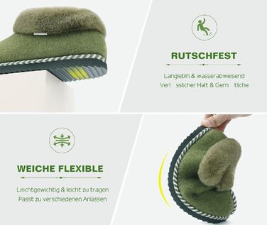 Жіночі халапи COFACE з піною Memory Foam, теплі фетрові сліпони для дому, розмір 36-43 (зелений, 42 EU)