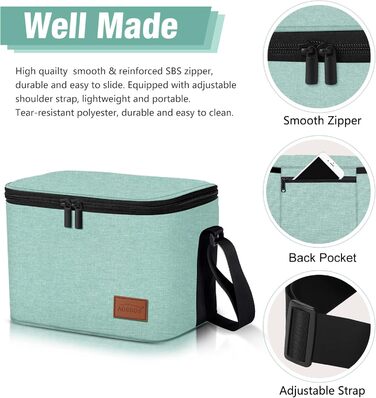 Зручна термосумка-ланчбокс для їжі: компактна, легка, водонепроникна, зелена