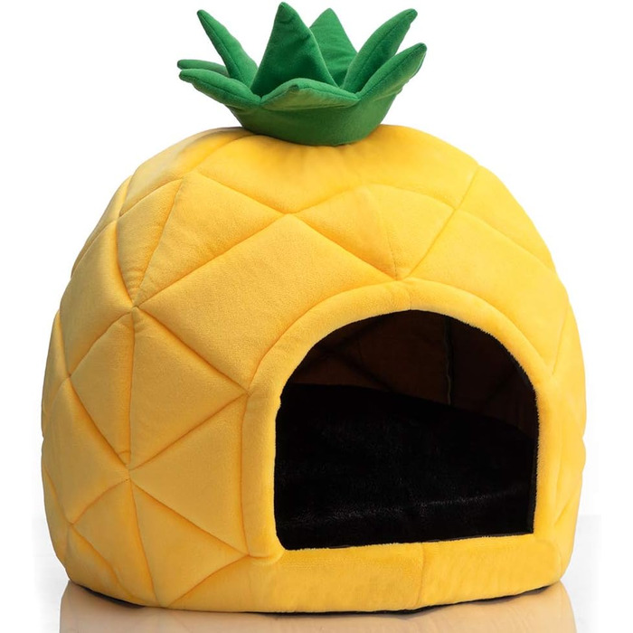 Ліжко для котів та собак Hollypet Ananas - тепле гніздо-печера, жовте