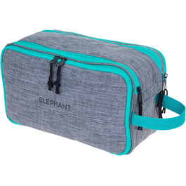 Туалетна сумка-органайзер для подорожей Elephant: велика, водонепроникна, сіро-бірюзова