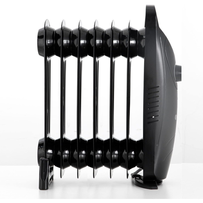 Електричний масляний радіатор PowOn 600W, 7 ребер, 30x14x38 см - енергозберігаючий опалювач