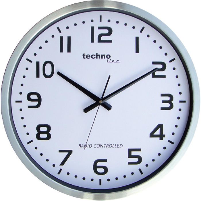 Technoline, WT 8995 Jumbo Funk Wall Clock, Ø 50cm, Metal Frame, Silver