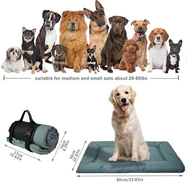 Килимок для собак та котів WESKIFAN: водонепроникний, портативний, 58 x 86 см, сірий