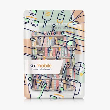 Чохол-книжка kwmobile для Amazon Kindle Paperwhite (2024)/Colorsoft з квітковим дизайном, магнітним закриттям - захисний чохол для електронного читача, синьо-червоно-білий