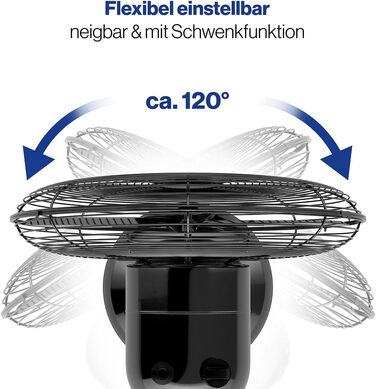 Вентилятор ProfiCare® з поворотом, 35W, Ø 30 см, 3 швидкості, тихий, чорний | PC VL 3063 M