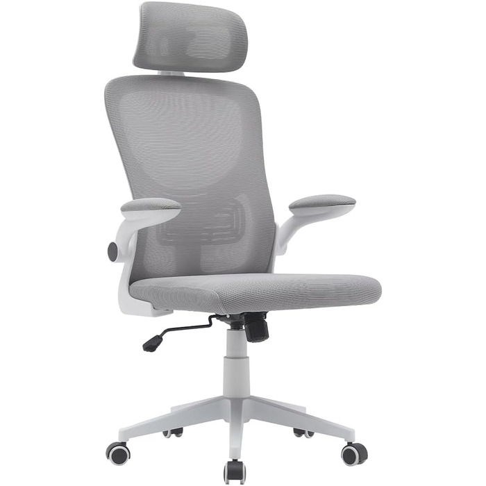 Офісне крісло BAKAJI, сірий, сітка нейлон (56 x 116-126 см)