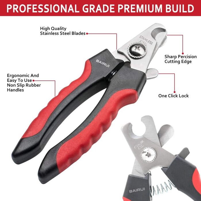 Професійний кусачки для нігтів собак та котів з пилочкою (червоний)