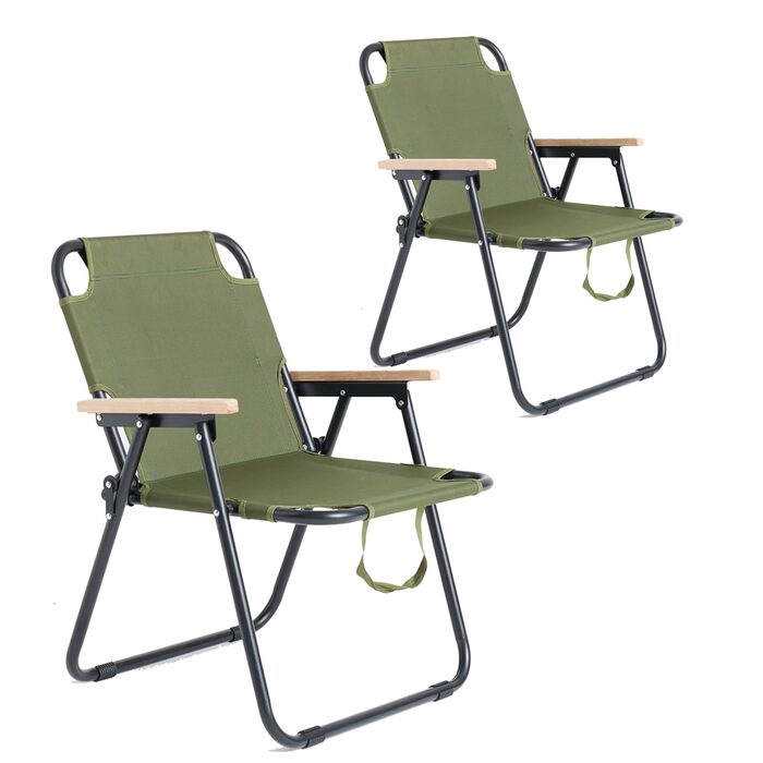 Крісло кемпінгове складне, стілець для риболовлі, камуфляж, 225 кг, Oxford, для саду, пікніка, подорожей (Зелений)