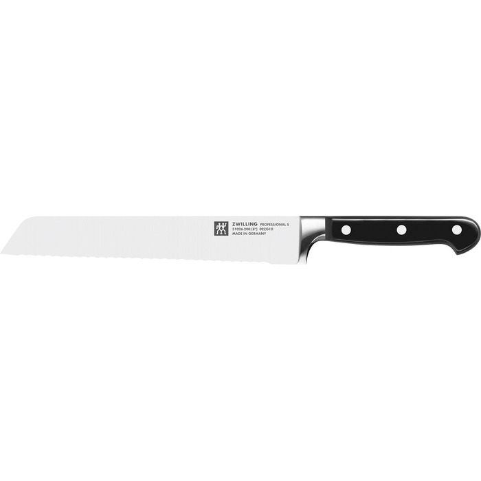 Набір ножів ZWILLING Professional S 8 предметів з дерев'яним блоком, Ніж, Точилка, Ножиці, Нержавіюча сталь, Ручки з нержавіючої сталі з заклепками, Чорний, Зроблено в Німеччині