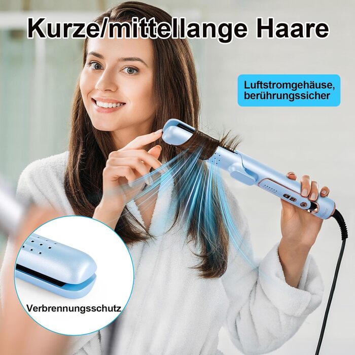 Випрямляч та локони 2-в-1 з функцією холодного повітря, 5 температурних режимів (140-220°C), Blow-функція для швидкого укладання