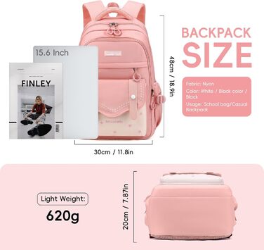 Шкільний рюкзак для дівчаток-підлітків, 2025, великий, для гімназії, старшої школи, 30L (рожевий)