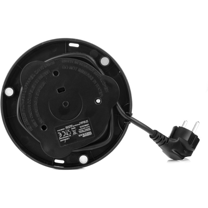 Електричний чайник LEHMANN з нержавіючої сталі 1,7л, 2200W, швидкий нагрів, подвійні стінки, автовимкнення та захист від перегріву, BPA-free, для дитячого харчування, чаю та кави, чорний