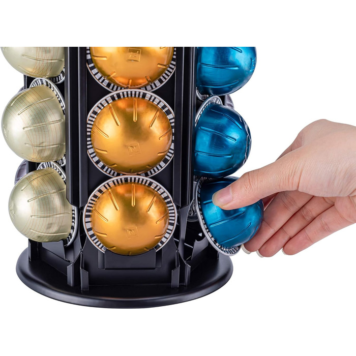 Тримач для капсул Vertuo: органайзер для 50+ капсул Nespresso Vertuo, чорний металевий, стандартний