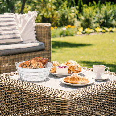 Relaxdays Round Bread Basket Metal with Fabric Insert