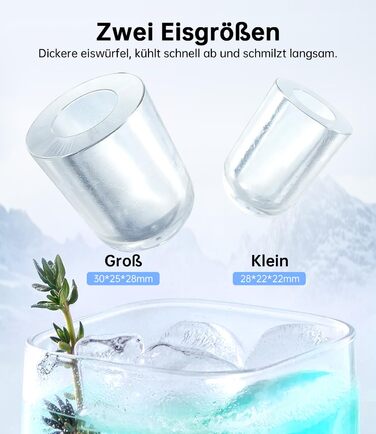 Машина для приготування льоду WIE 1.3L, 9 кубиків за 6 хвилин, тиха, самоочисна, для кухні, офісу, бару, вечірки (срібляста)