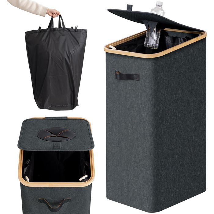 AINIYNM Deposit Bottle Collection Container with Lid 100L XXL Carry Bag Deposit Container with Holes Deposit Bottle Storage Empty Containers Deposit Bottle Container for Kitchen and Storage Room