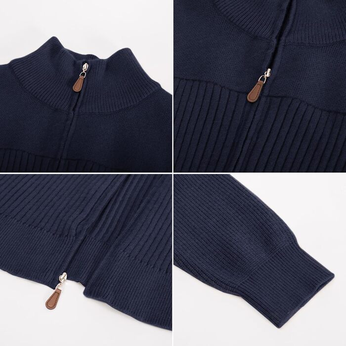 Кардиган чоловічий PJ PAUL JONES з блискавкою та стійким коміром, колір: темно-синій, розмір M