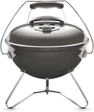 Вугільний гриль Weber Smokey Joe Premium, портативний, 37 см, з порцеляновим покриттям, кришка та котел, сірий, ручка для перенесення