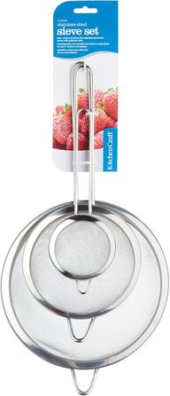 Набір сит KitchenCraft з нержавіючої сталі, 8/14/20 см, 3 шт.