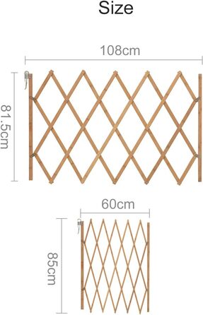 Захисне ґратка для собак, дерев'яне розтяжне ґратка, 75 x 105 см