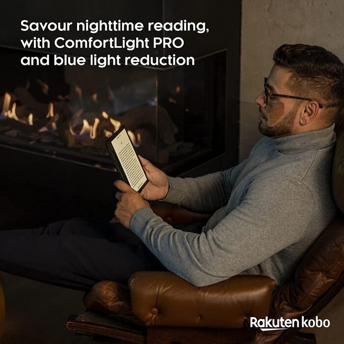 Kobo Sage: Електронна книга з 8-дюймовим HD-екраном Carta E Ink, водонепроникність, Bluetooth, Wi-Fi, 32GB, регулювання яскравості та колірної температури, фільтр блакитного світла