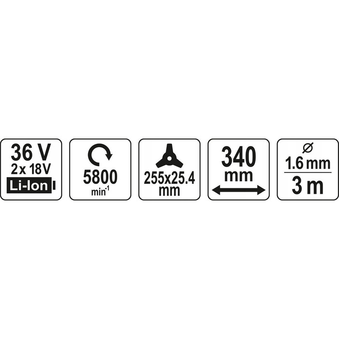 Акумуляторна коса Yato 100 Вт, 34 см