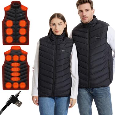 Обогревна жилетка Amurhey для чоловіків та жінок з 21 зоною обігріву, сумісна з 5V/7.4V, модель 2025. Електрична жилетка, унісекс, тепла, яку можна прати. (Без Powerbank)