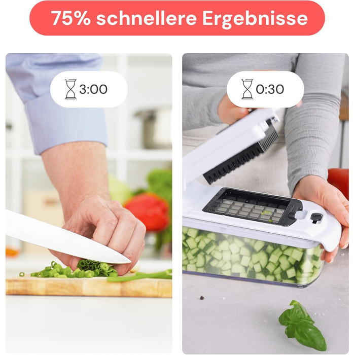 Набір для нарізки овочів та фруктів 9-в-1 (білий) - нарізач, спіралізатор, шинкувальник