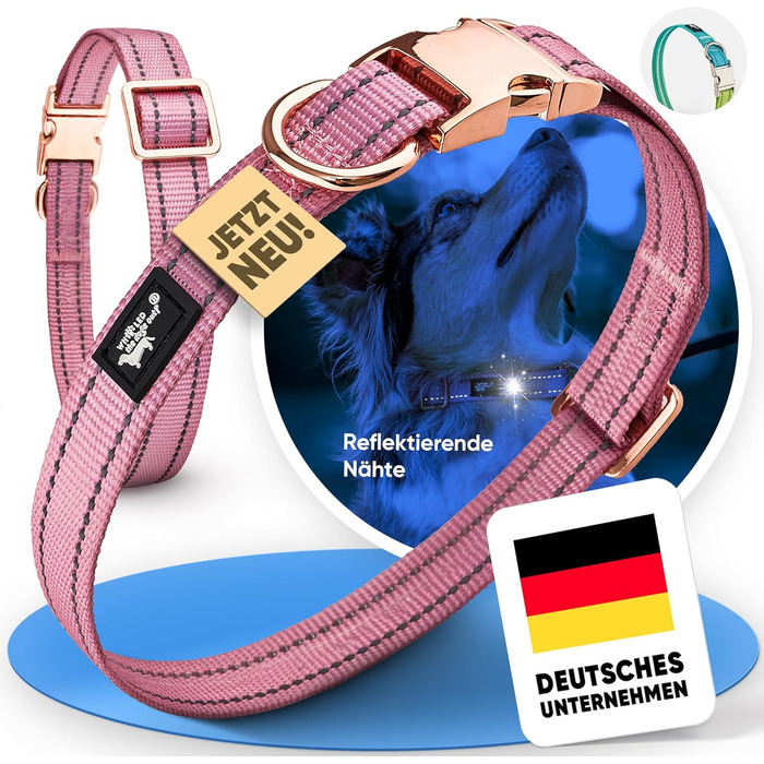 Водонепроникний нашийник для собак Leuchthal — регульований, 40-65 см, світловідбиваючий замок, флуоресцентна нитка