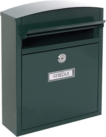 Поштовий ящик ARREGUI Compact E5731 сталевий (білий/зелений), розмір S (DIN A5), настінний, водонепроникний, з табличкою для імені, 2 ключі, легкий монтаж