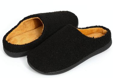 Тапочки домашні Anmerl для жінок з піною Memory Foam, антиковзаючі, теплі зимові, з м'яким плюшевим підкладкою (40/41 EU, Чорний)