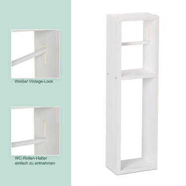 Relaxdays Toilet Paper Holder in White