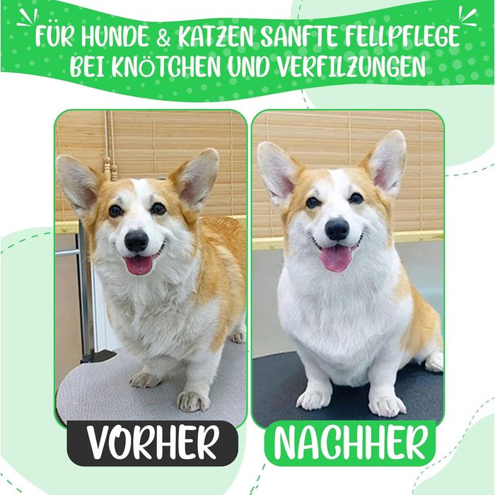 Гребінець для вичісування шерсті тварин Testurteil Sehr Gut: для собак та котів середньої та довгої шерсті. Підходить для маленьких та великих тварин. Легке очищення + E-Book з порадами.