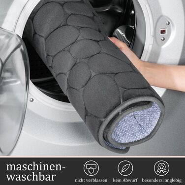 Набір килимків для ванної кімнати chakme (2 шт), пам'ятна піна Cobblestone, протиковзні та абсорбуючі килимки для ванної та туалету, темно-сірі