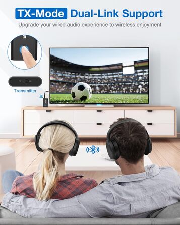 BlitzMax Bluetooth 5.2 Передавач/Приймач Bluetooth, 2-в-1 Аудіо Адаптер, Mini 3.5mm, Портативний, Dual Link для ПК, TV, Авто, Авіації та Динаміків