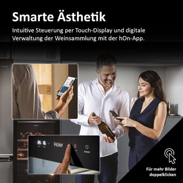 Haier 50 Series 3 Wine Refrigerator - 34 Bottle Wine Cooler with UV Glass Door, 5 Shelves, Wi-Fi & Touch Display, Vibration-Free Storage