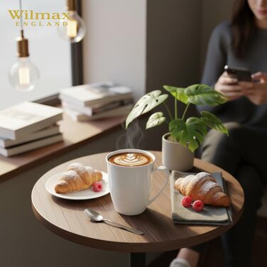 Набір чашок Wilmax для чаю та кави, 2 шт, 630 мл, порцеляна